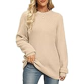 BELAROI Plus Size Sweaters for Women Pullover Long Sleeve Tops Chunky Tunic Shirts Outfits Crew Neck Loose Fit