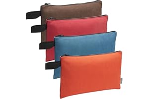 KOYYTO 4 Pack Canvas Tool Pouch with Zipper,Upgrade 16 oz Heavy Duty Small Tool Bag,Multipurpose Organizer Utility Tool Bag,for Tools,Office Supplies,Cosmetics,Stationary