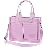 Canvas Tote Bag for Women, Large Laptop Travel Tote Handbag Totes with Crossbody Shoulder Teachers Reusable Grocery Bags