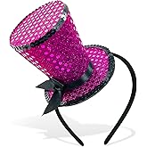 Bniksok Mini Top Hat Headband Sequins Tea Party Headpiece Fascinator 1920s Gatsby Party Costume Accessory for Women Lady Gril