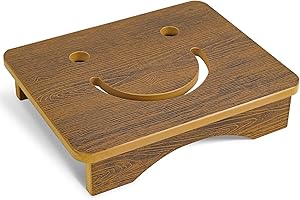 Y&M One Step Stool for Adults Seniors, Waterproof HDPE Bedside Support Step Stool with Non-Slip Foot, 3.5" Heavy Duty Bed Step for High Beds, Bedroom, Office, Kitchen, Living Room – Rustic Brown