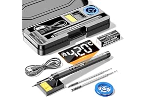 Cordless USB Rechargeable Soldering Iron Kit Digital Adjustable Temperature Display Heating Portable Tool Set with Tips Stand