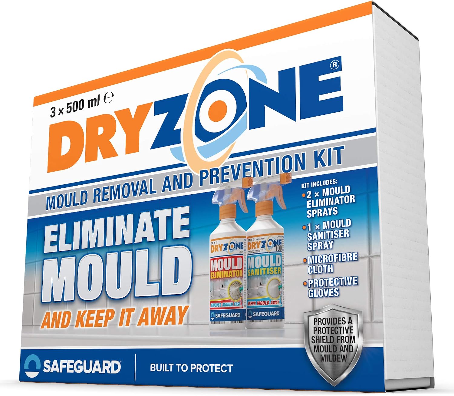 Dryzone Mould Remover and Prevention Kit (3 x 450ml spray)