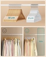 SONGMICS Velvet Hangers Set of 50, Non-Slip, 360 Swivel Hooks, 0.6 cm Thick view 5