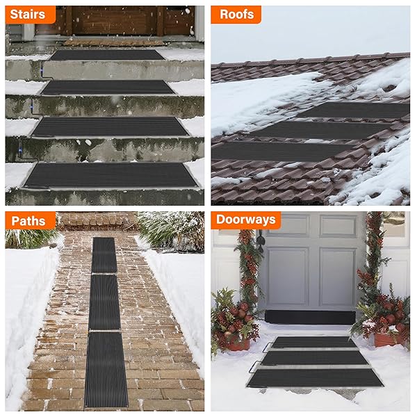 TORIEXON SNOW MELTING MATS OUTDOOR 20 X 60 INCH, NON-SLIP HEATED OUTDOOR MATS 338W 120V, HEATED DRIVEWAY MATS WITH UL AND ETL CERTIFICATE POWER CORD, SUITABLE FOR MOST ENTRYWAYS