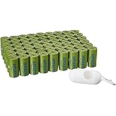 鶹 Basics Scented Dog Poop Bags with Dispenser and Leash Clip, 33.02cm x 22.86cm, Talcum Powder Scented - 810 Count (54 R