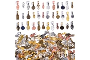 STINO 200PCs Glue on Pinch Bails for Jewelry Making, Necklace Pendant Finding & Supplies for Crafts Making (Mixed Color)