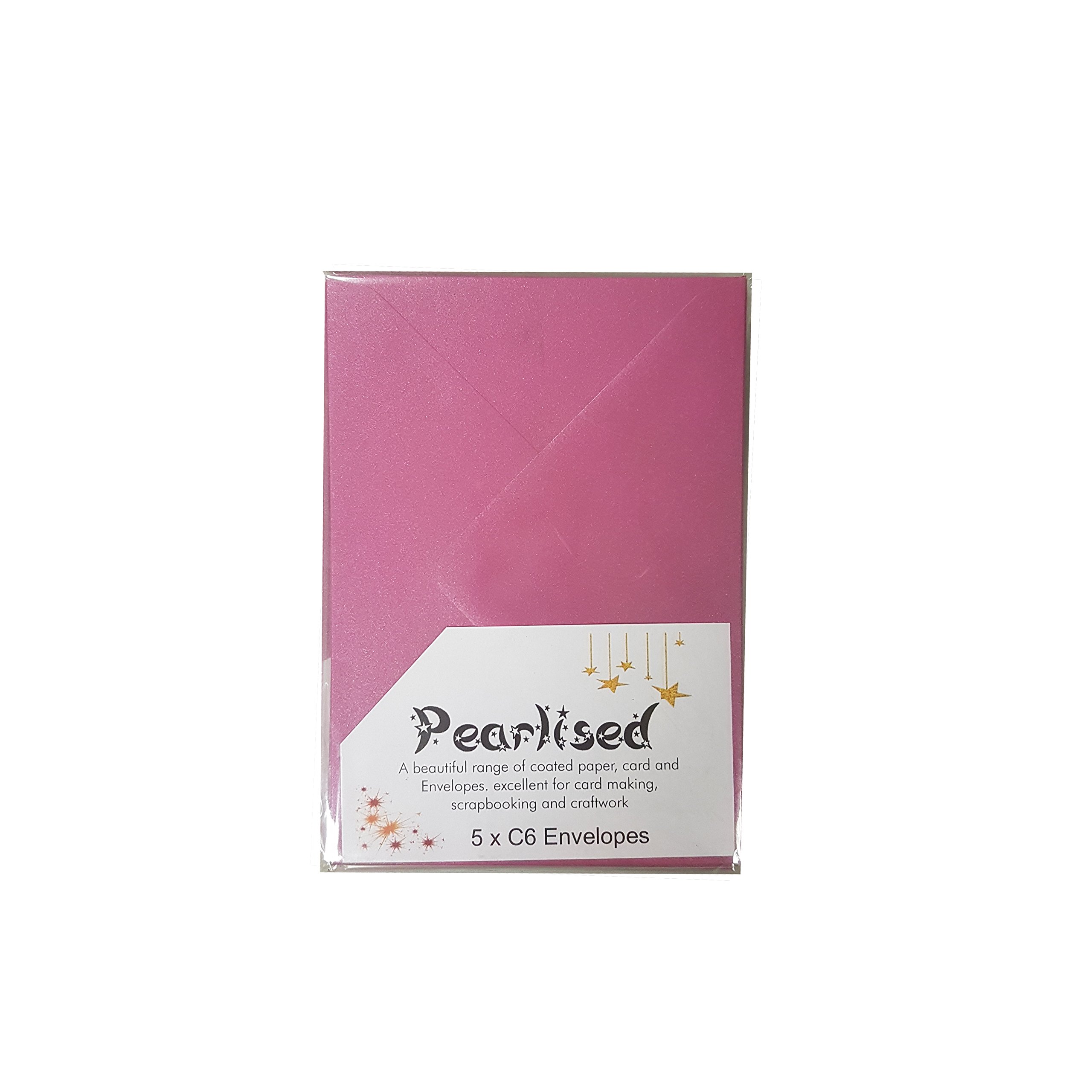 Pearlised C6 Envelope - Brilliant Rose (Pack of 5)
