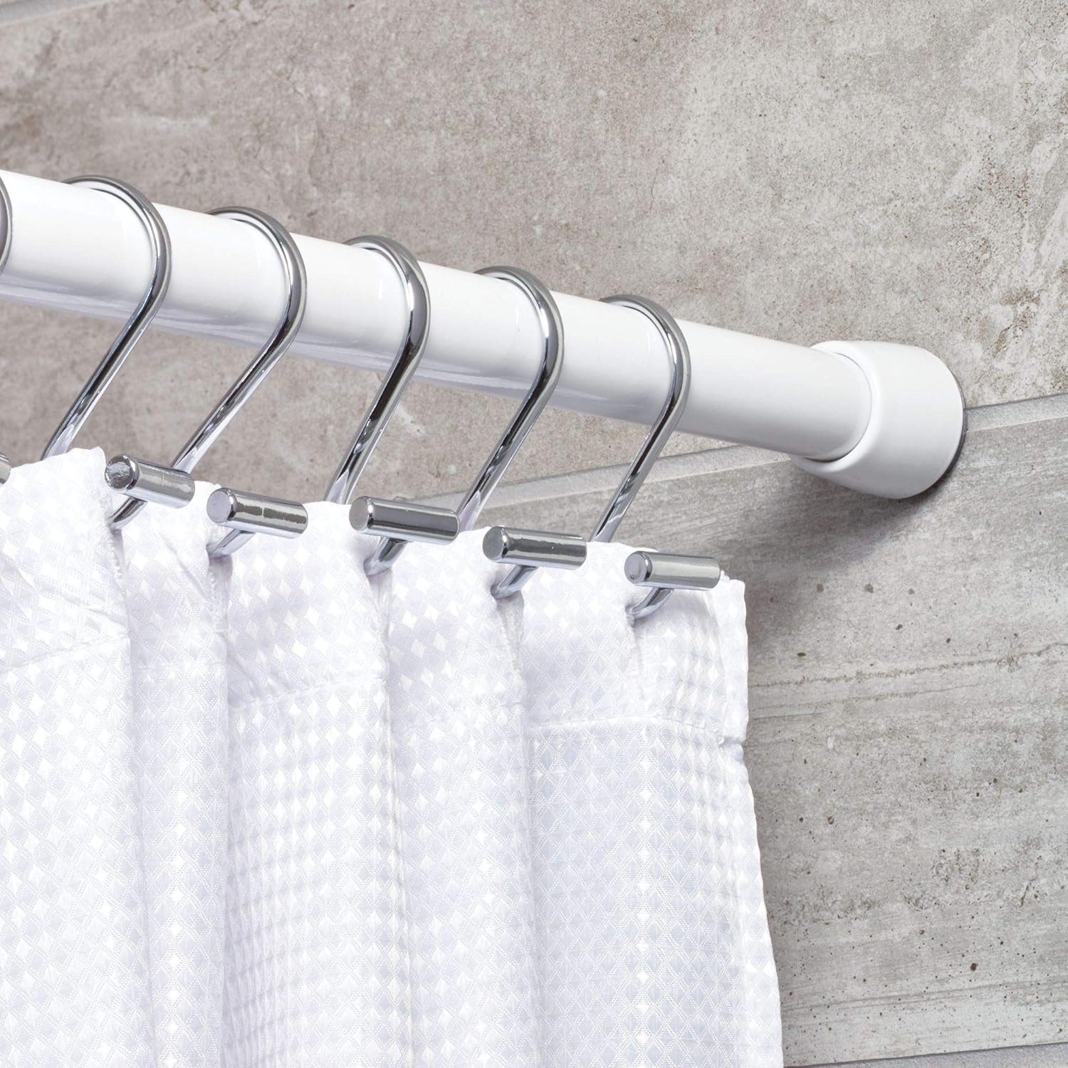iDesign T-Bar Metal Shower Curtain Hooks, Rust Resistant Shower Hooks Rings for Kid's Bathroom, Guest Bathroom, Master Bathroom, Set of 12, Chrome: Home & Kitchen