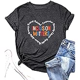 Inclusion Matters Shirt Women Mental Health T-Shirt Special Education Teacher Tee Tops Cute Neurodiversity Shirts