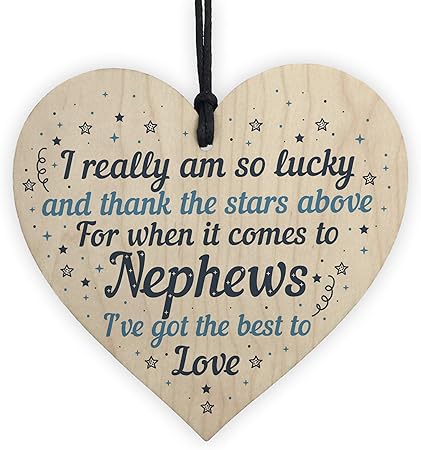 Regali Di Natale Per Zia.Biglietto Di Natale O Regali Per Nipote In Legno A Forma Di Cuore Per Zia O Zio Amazon It Casa E Cucina