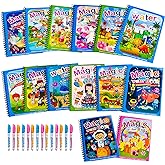 14 Pack Water Coloring Books,Water Doodle Book Toys,Reusable Water Painting Book for Toddlers,Educational Learning Kits Gifts,Best Birthday Gifts