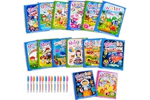 CMAQPW 14 Pack Water Coloring Books,Water Doodle Book Toys,Reusable Water Painting Book for Toddlers,Educational Learning Kits Gifts,Best Birthday Gifts