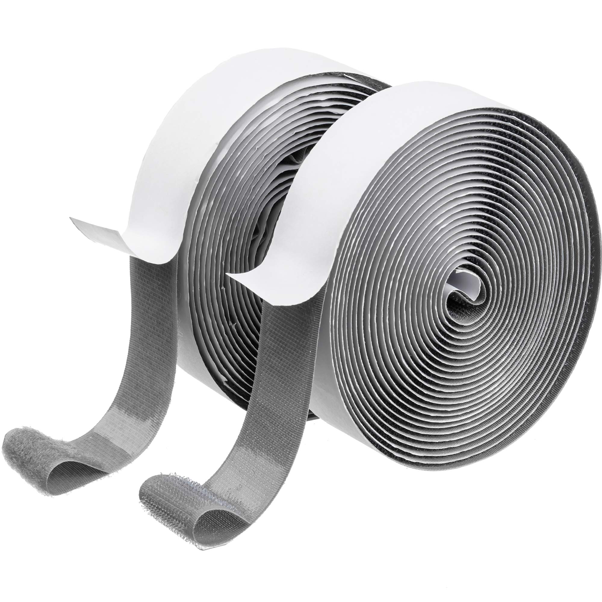 BRAVESHINE Self Adhesive Hook and Loop Tape, Extra Strong Double Sided Sticky Strips, Nails Free Picture Hanging Strips with Super Sticky Glue(Gray,5mx3cm)