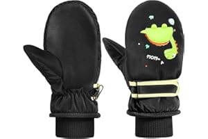 Moko Toddler Mittens, Kids Ski Mittens, Insulated Waterproof Mittens for Girls Boys, Warm Fleece Winter Snow Gloves for Kids