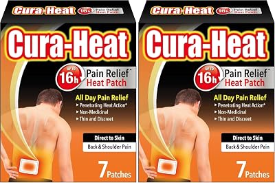Cura-heat Back & Shoulder Pain Patches Direct to Skin 7 Patches Pack of 2