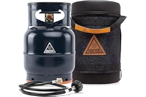 Ignik Refillable Gas Growler Deluxe 5-Pound Propane Tank with Carry Case and Adapter Hose