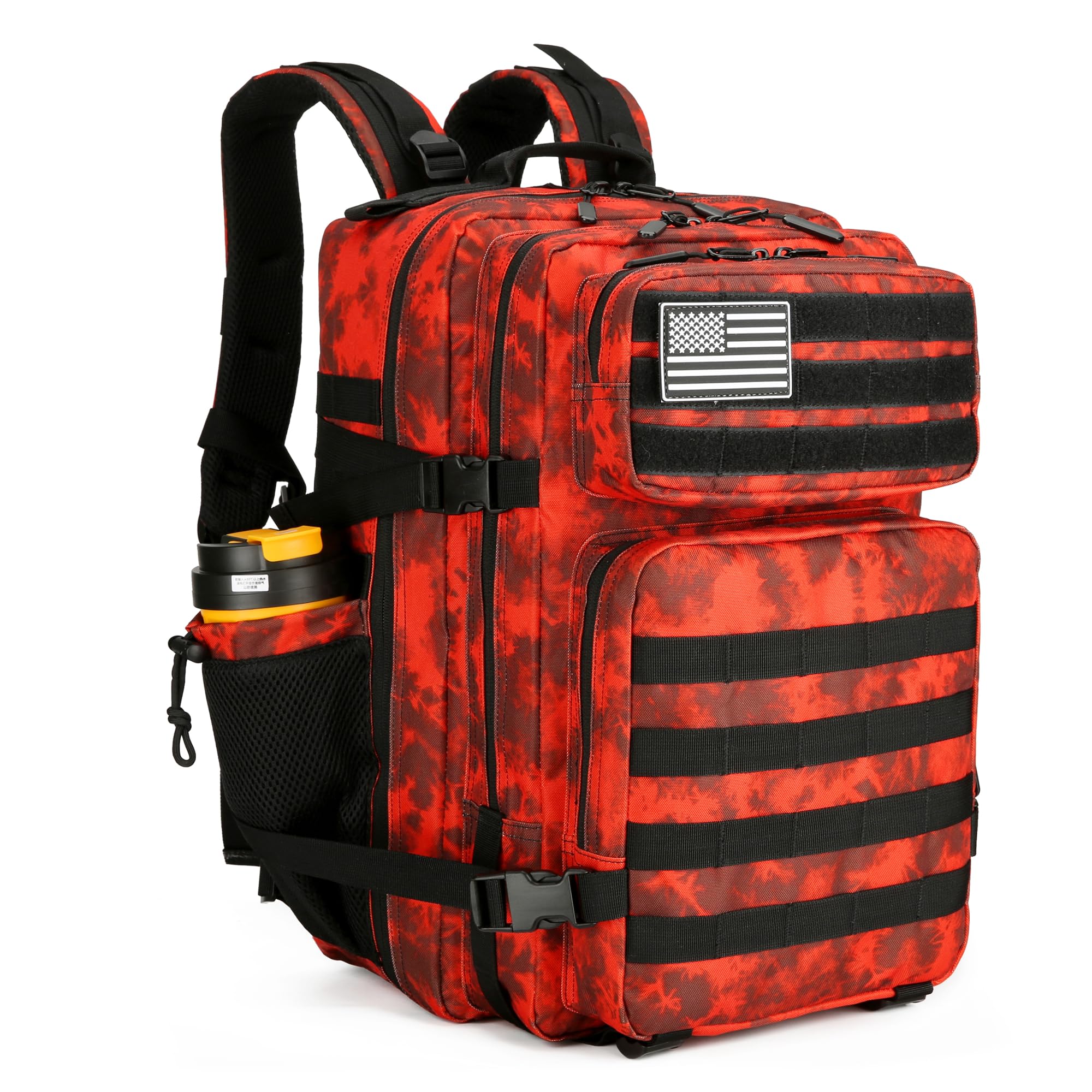 Photo 1 of Lovelinks21 45L Tactical Assault Backpack 3 day assault pack with Molle Waterproof backpack Rucksack for Tactical Backpacks (Red water pattern)