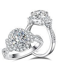 CannyCat Oval cut Moissanite Halo Engagement Ring