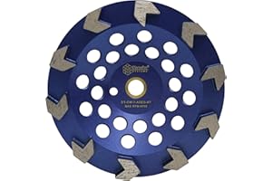 DiamaPro Systems DT-CW-7-ASEG-NT Non Threaded 7 Inch 10 Arrow Segment Concrete Grinding Cup Wheel for Grinding, Preparation, & Removing Glue/Grout/Coating