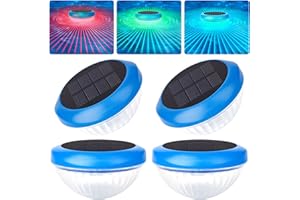 SUNY SMILING Floating Pool Lights, Pool Lights That Float with RGB Color Changing Waterproof Solar Pool Lights for Swimming Pool at Night LED Pool Lights for Outdoor Pool Pond Hot tub Fountain Garden (4 Pcs)