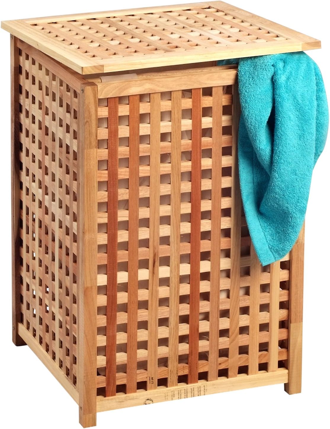 HomeTrends4You 433127 Basket 67 x 46 x 46 cm Solid Wood Oiled Walnut