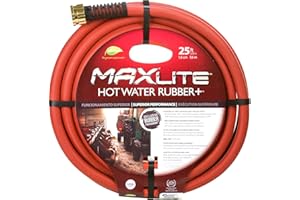 Swan Products CELSGHW58025 Element MAXLite Hot Water Rubber+ Hose with Crush Proof Couplings 25' x 5/8", Red