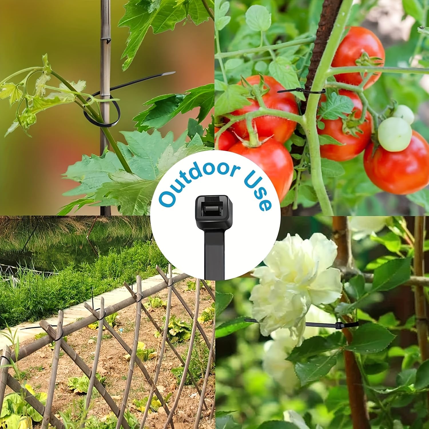 Photo 1 of 100pcs Black Nylon Cable Ties Assorted Sizes Multi-Purpose Self-Locking for Home, Office, Garden, Workshop, Garage Use