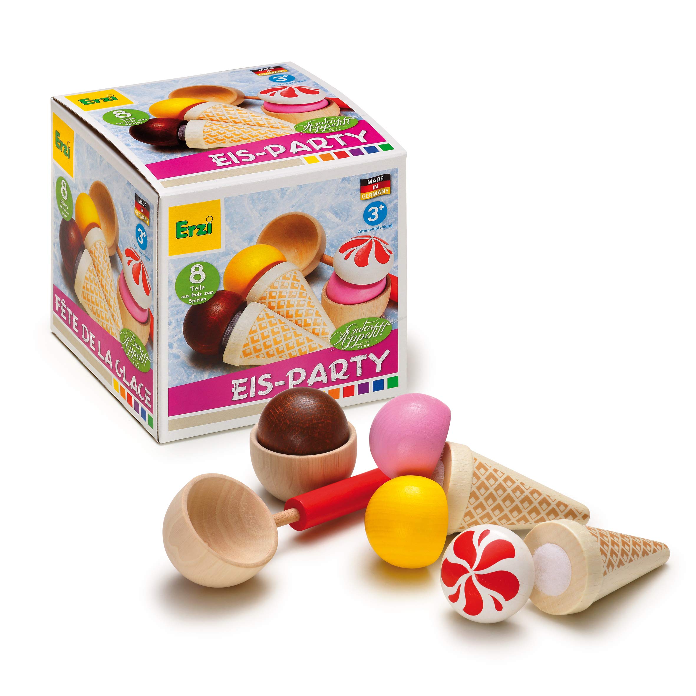 Erzi 12.3 x 12.2 x 12.5 cm Wooden Grocery Shop Assortment Ice-Cream Party Playset