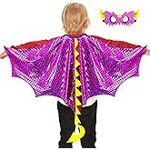 IROLEHOME Dragon-Wings Costume for Kids Dinosaur Toys Dino Mask Cape as Girls Boys Dress Up Clothes Christmas Birthday Gifts
