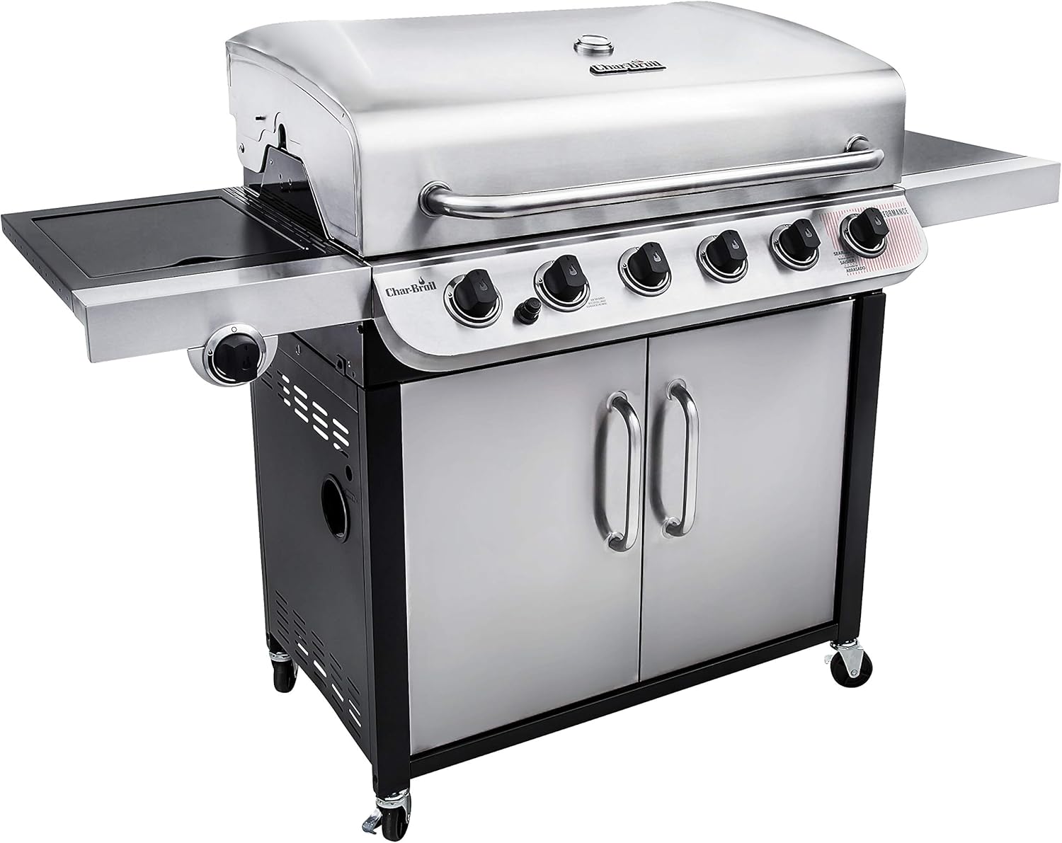 review Char-Broil 463274619 Performance Series 6-Burner Gas Grill, Stainless/Black