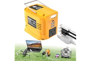 SOYGN 200W Portable Power Inverter for DeWALT 20V,Outdoor Generato Battery Converter with 2 USB&LED&AC Battery Powered Outlet,Convert DC 18V/20V to AC 110V-120V Portable Power Station(Tool Only)
