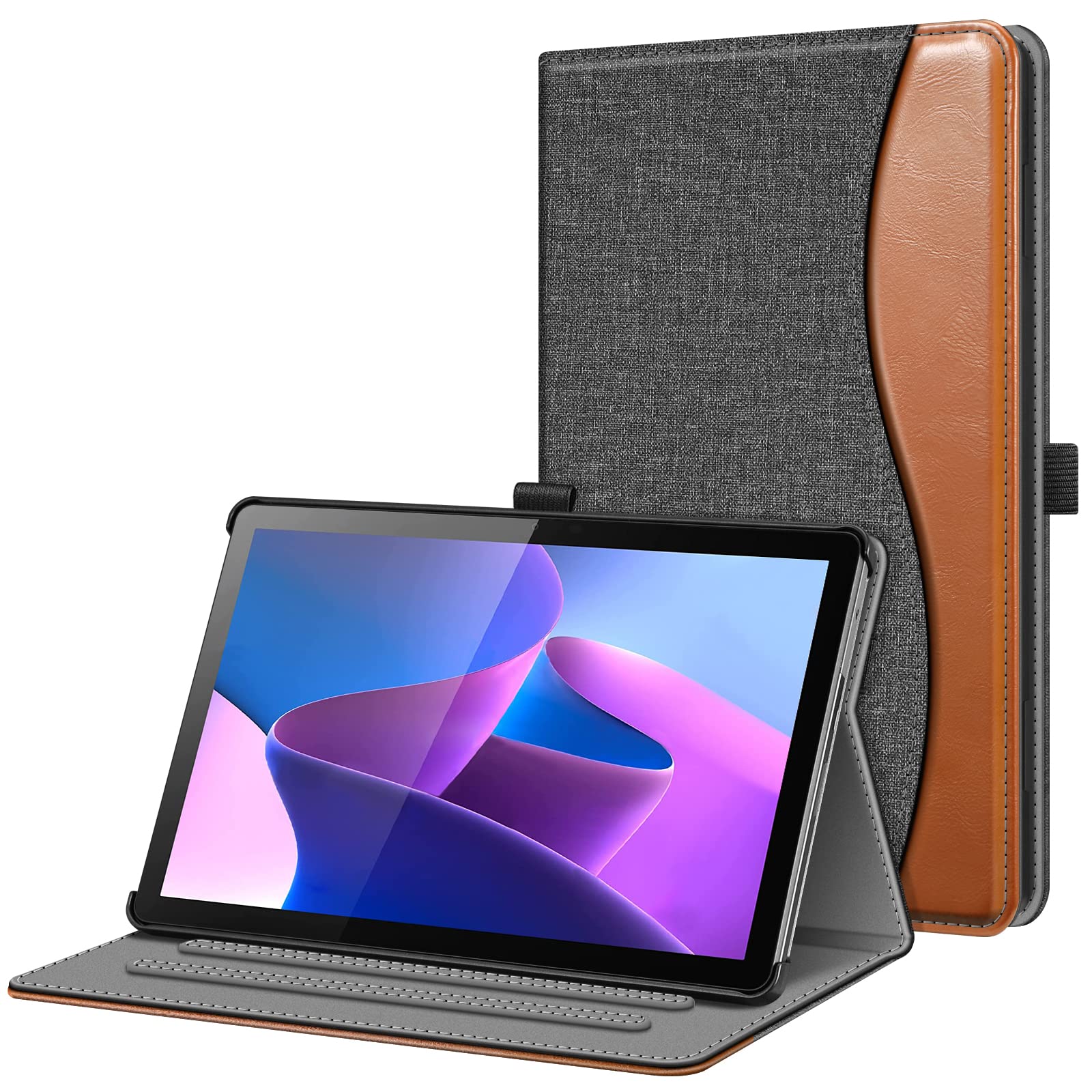 FINTIE Case Compatible with Lenovo Tab M10 (3rd Gen, 2022) 10.1-inch, [Corner Protection] Multi-Angle Viewing Stand Cover with Pocket Case with Pocket, (Z-Denim Gray)