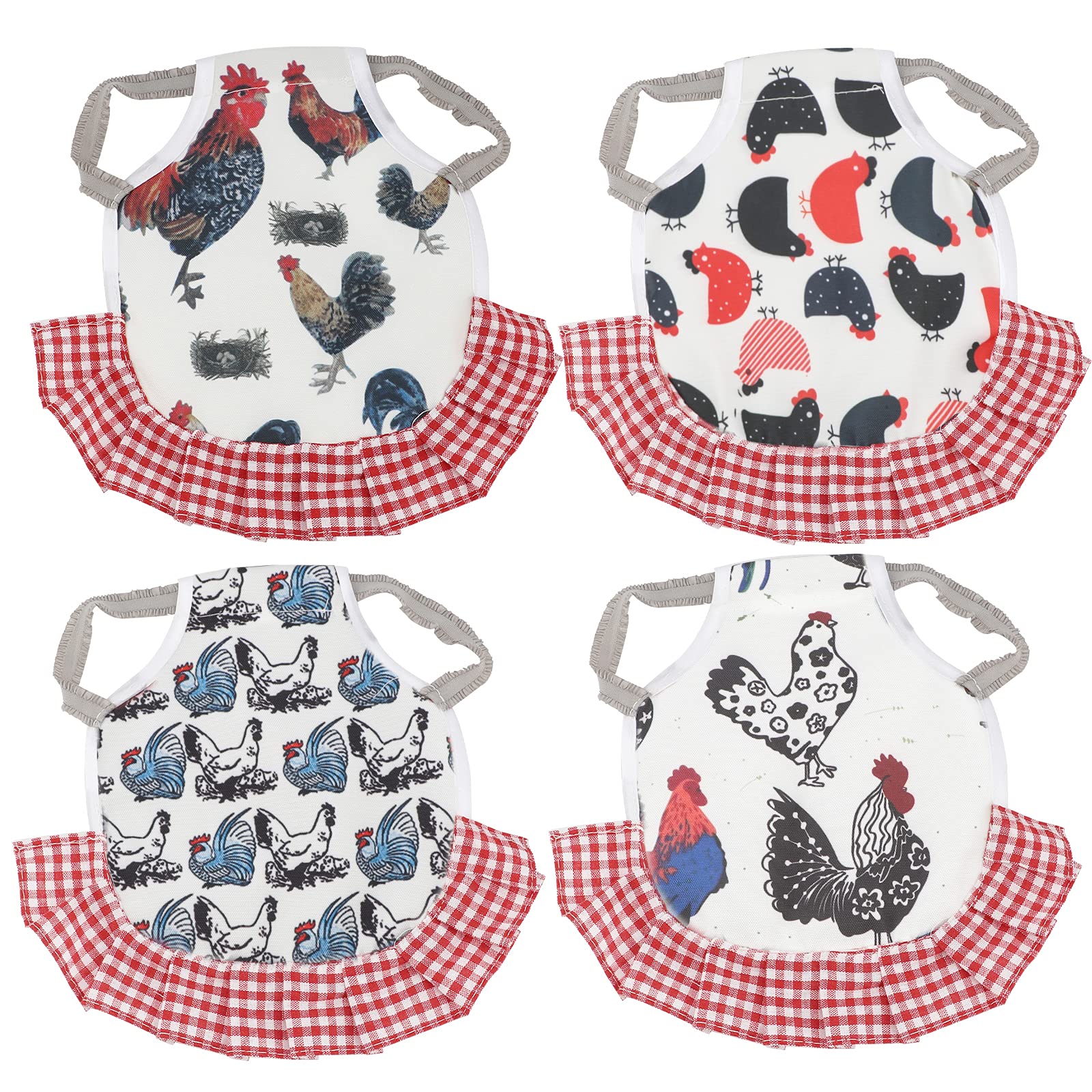 AIEX 4 Pack Standard Chicken Saddle Hen Apron with Elastic Straps Poultry Back Wing Protection for Care Accessories Hen Supplies