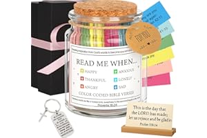 TROOER 96 Bible Verse Jar, Read Me When Bible Verses Jar for Daily Encouragement with Prayer Cards Cross Keychain, Inspirational Religious Gifts for Mom, Christmas Christian Gifts for Women, Men, Friends