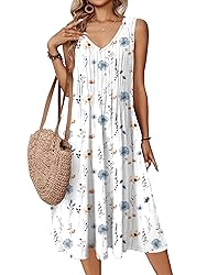 Zeagoo Women Summer V Neck 2025 Sleeveless Pleated