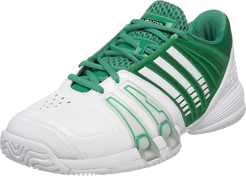 adidas Men's Climacool Genius Novak II Tennis Shoe, White/Green/Black, 12 M Shoes