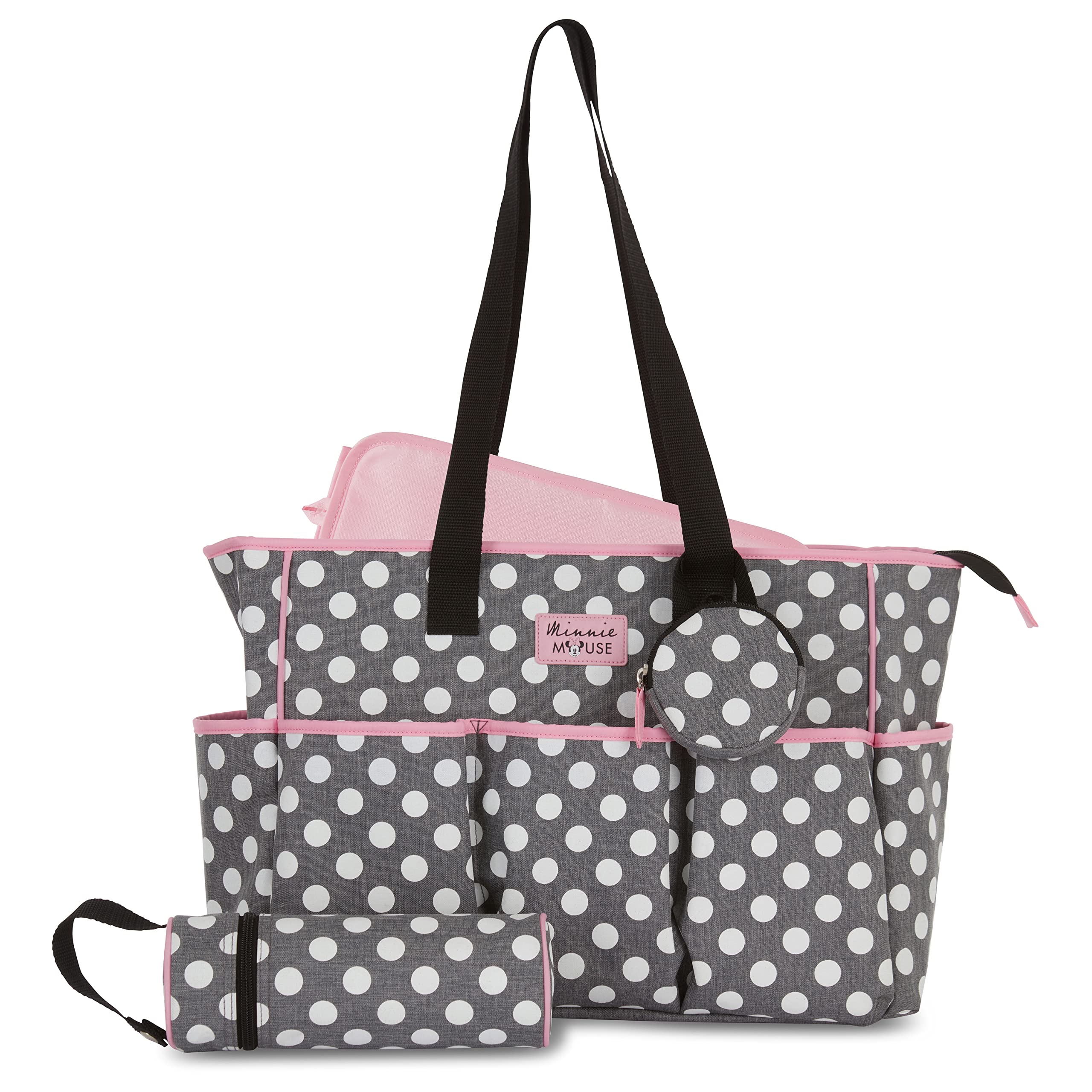 Disney Cudlie Diaper Tote Bag for Moms | Large Spacious Travel Diaper Tote for Baby Boy and Girl | 17-Inches Wide Multi-Functional Baby Bag with Cute Patterns Image
