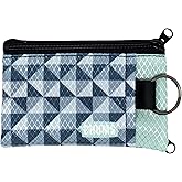 Chums Surfshorts Wallet - Lightweight Slim Wallet with RFID Blocking Card & Clear ID Window - Zippered, Water Resistant w/Key Ring (Geo)