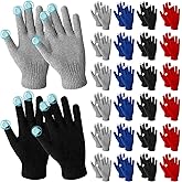 Handepo 24 Pairs Winter Gloves Warm Touchscreen Homeless Gloves Stretchy Knit Multicolor for Men Women for Driving Hiking