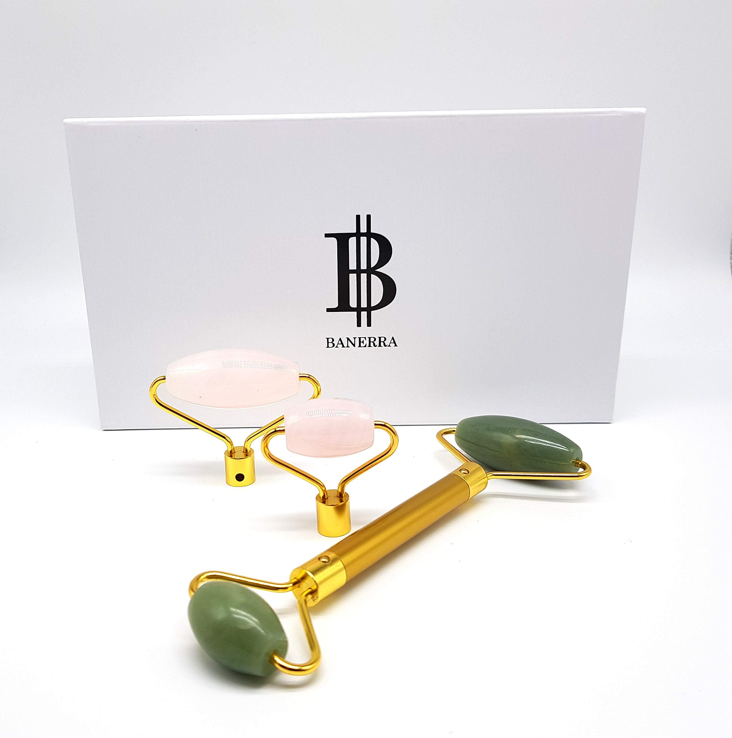 Jade and Rose Quartz Bundle Face Roller