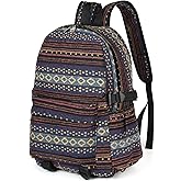 Yaopeing Casual Backpack for Women,Vintage Unique Style Fashion Backpacks Purse, Boho Ethnic Handbag Shoulder Bag,Dark blue