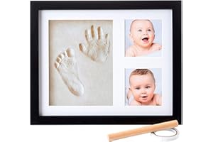 Little Hippo Baby Footprint Kit & Keepsake | Baby Handprint Kit | Baby Hand and Footprint Kit for Infant Gift, New Mom Gift (Black, Standard)
