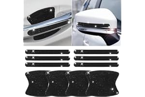 10 PCS Bling Car Door Handle Protector, Shiny Crystal Rhinestone Anti-Scratch Universal Cars Door Handle Protective Cover, Gl
