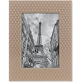Lawrence Frames Vegan Leather Picture Frame, Weave Design, 5x7, Cashmere