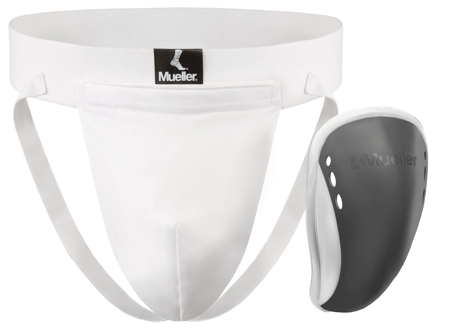 Mueller Adult Athletic Supporter with Flex Shield Cup, White/Gray, Medium: Industrial & Scientific