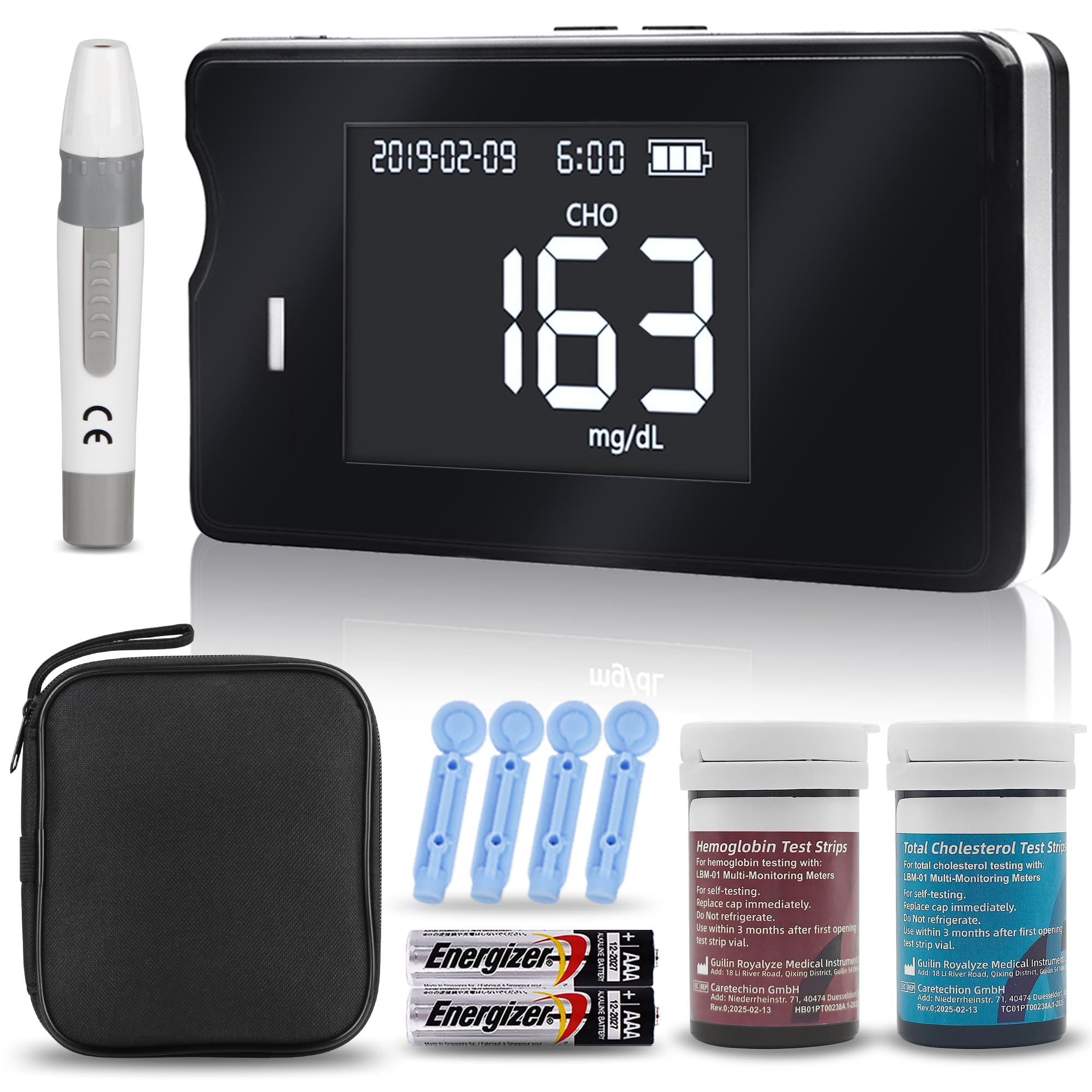 Photo 1 of Hemoglobin Test Kits with 25 Hemoglobin Test Strips, Hemoglobin Test Kit for Home Use, Hemoglobin Tester Meter at Home, Black