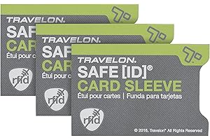 Travelon Set of 3 Rfid Blocking Card Sleeves Travel Wallet