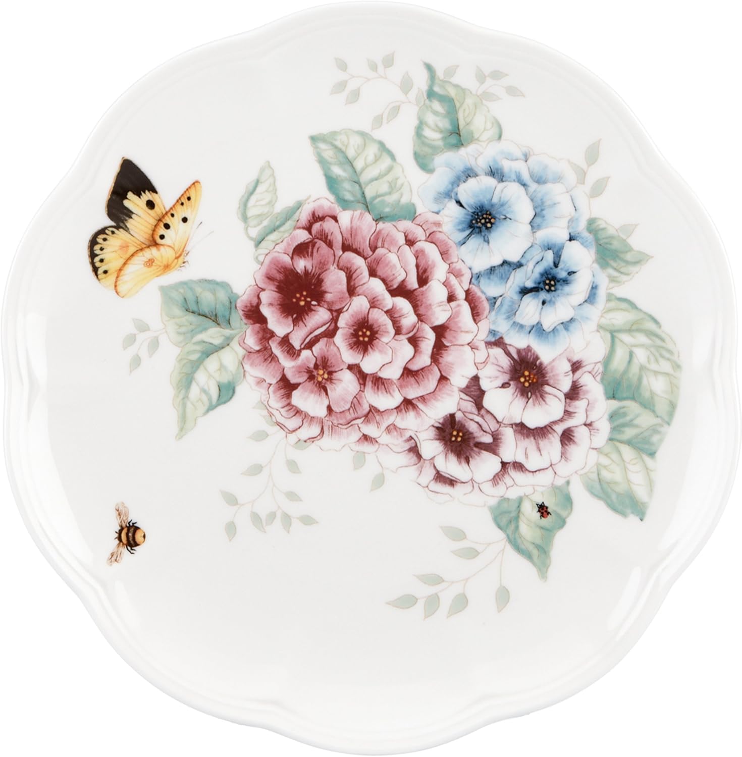 Lenox Butterfly Meadow Hydrangea Accent/Salad Plate, White