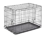 New World Double Door Folding Metal 30-Inch Dog Crate, Includes Leak-Proof Pan, Floor Protecting Feet, & New Patented Features, for Medium-Sized Breeds